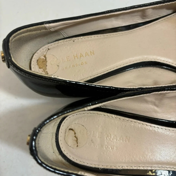 Cole Haan women’s black patent leather wedge heel slip on shoe in size - Picture 10 of 14